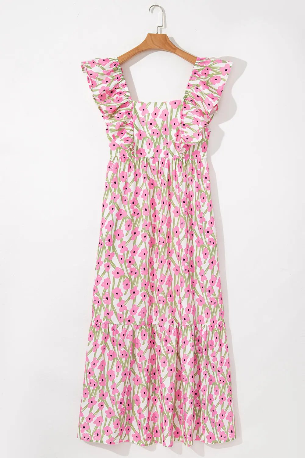 Angelica Floral Ruffled Strap Maxi Dress - Love Salve
